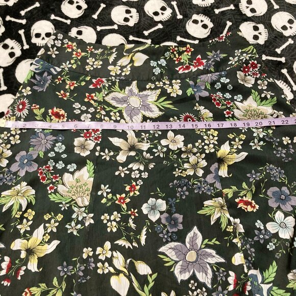 REITMANS Black and multicolour floral print a-line skirt ~ Vintage Y2K LARGE XL - Picture 7 of 9